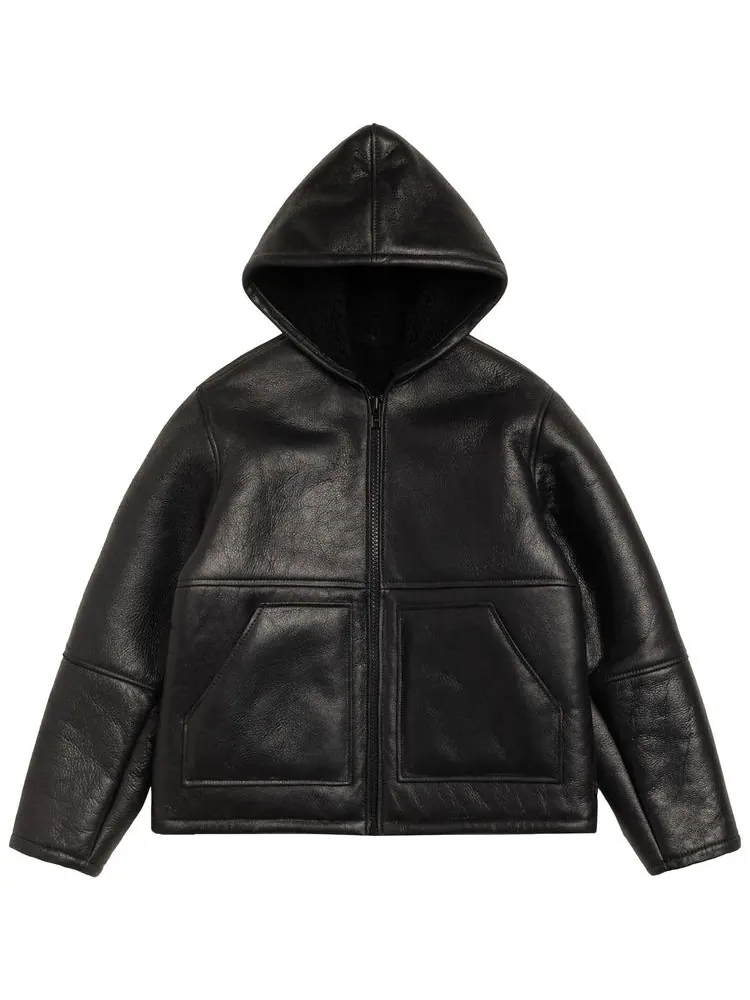 Куртка Stussy с капюшоном и меховой отделкой — изображение 1 из 2, черный