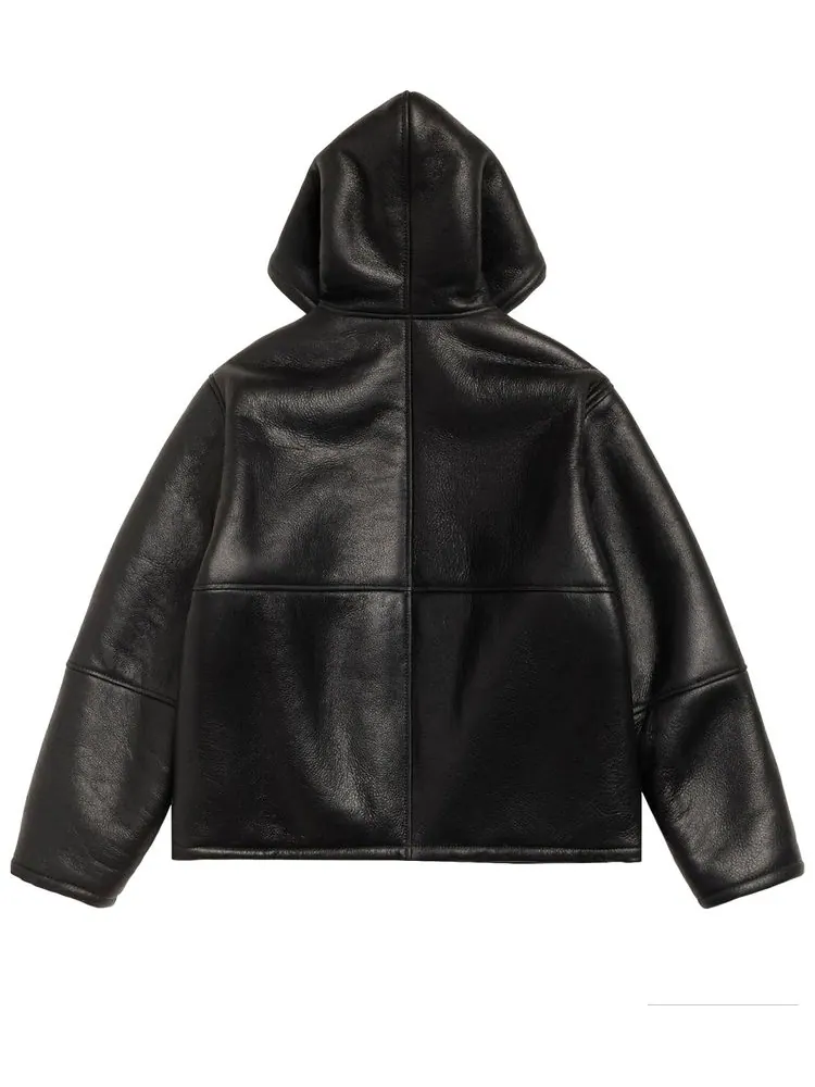 Куртка Stussy с капюшоном и меховой отделкой — изображение 2 из 2, черный