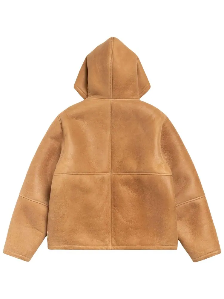 Куртка Stussy с капюшоном и меховой подкладкой — изображение 2 из 2, бежевый