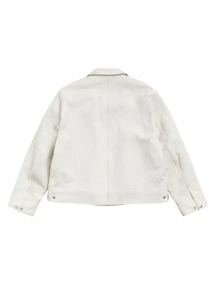 Куртка Stussy Garage из потрескавшейся кожи — изображение 2 из 2, белый