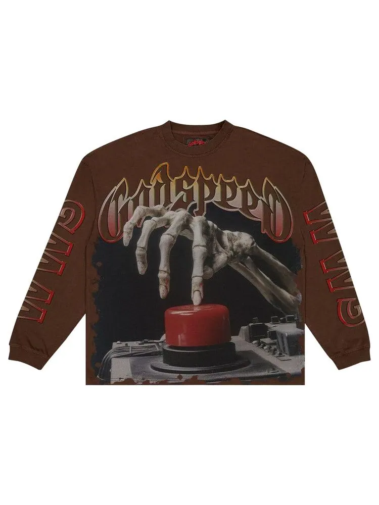 Футболка Godspeed Code Red Long-Sleeve T-Shirt, Mocha Wash — изображение 1 из 2, коричневый