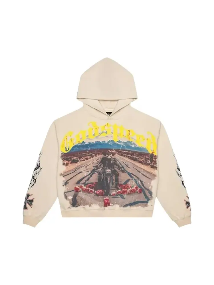Худи Godspeed Long Lonely Road Hoodie — изображение 1 из 2, бежевый