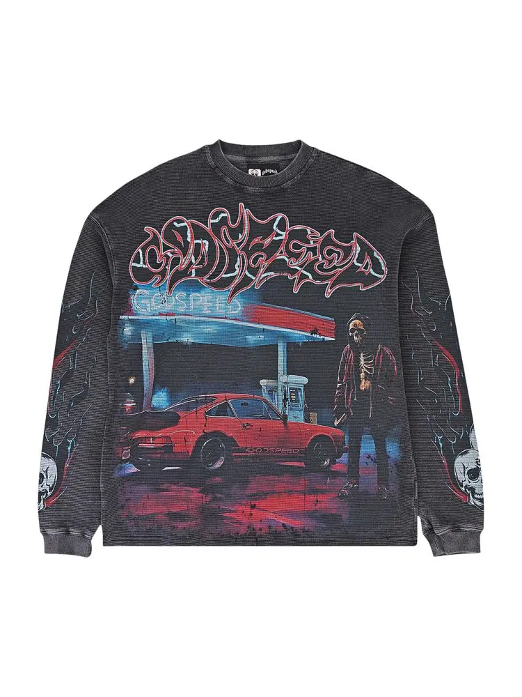 Футболка Godspeed Pit Stop Thermal Long-Sleeve T-Shirt 'Grey Wash'