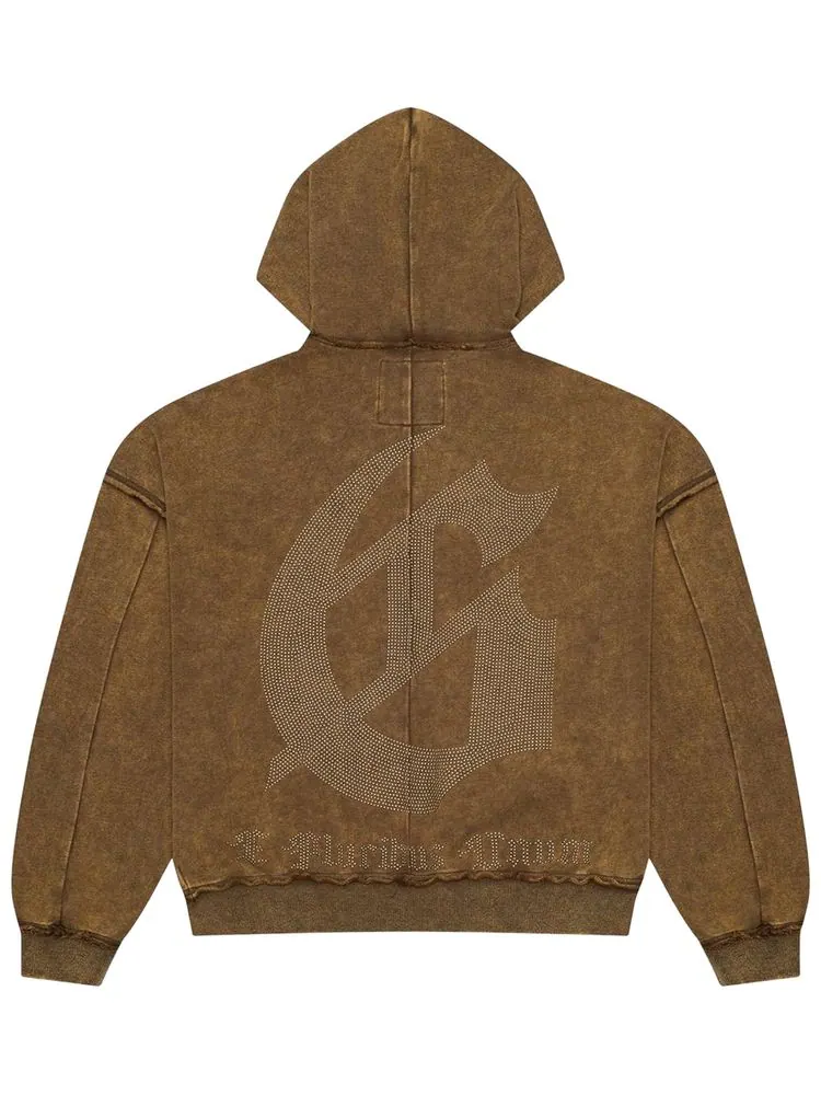 Худи Godspeed Studded OG Logo Zip Up Hoodie — изображение 2 из 2, коричневый