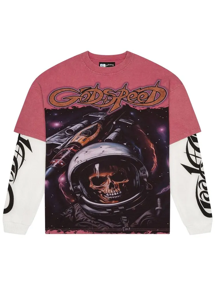Футболка Godspeed Space Traveler Layered T-Shirt — изображение 1 из 2, розовый