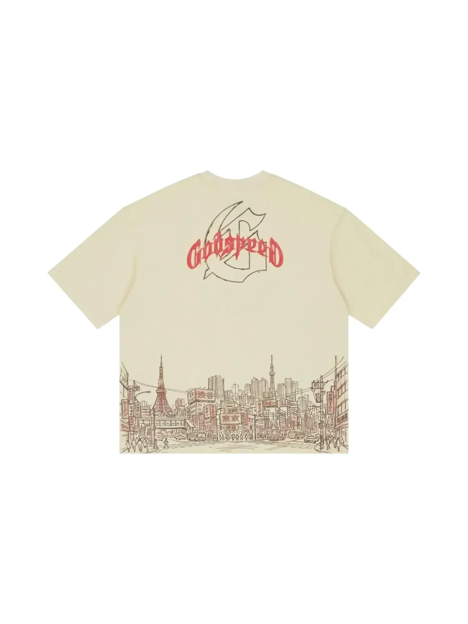 Футболка Godspeed Tokyo Skyline — изображение 2 из 2, кость