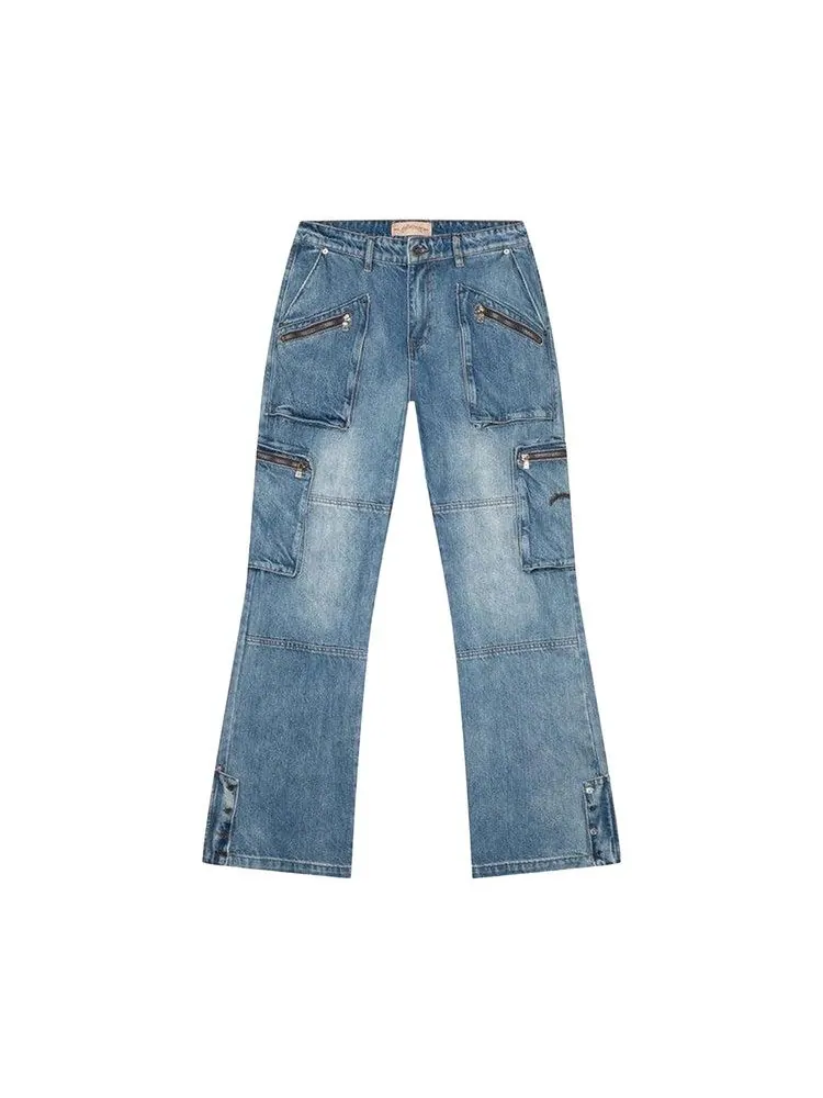 Брюки Godspeed Double Pocket Flared Cargo Denim