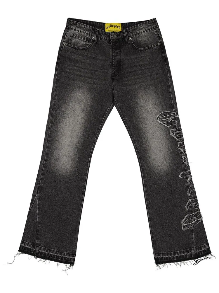 Джинсы Godspeed OG Logo Flared Denim Stitched с оригинальным логотипом