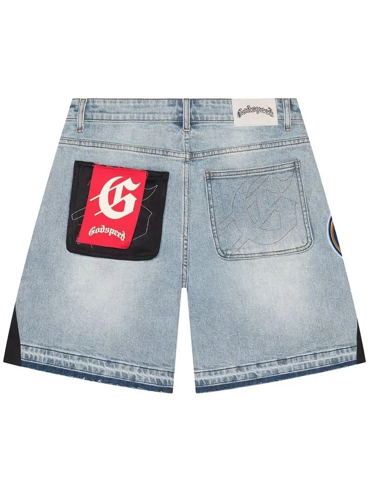 Шорты Godspeed Patchwork Denim Shorts V2 — изображение 2 из 2, синий