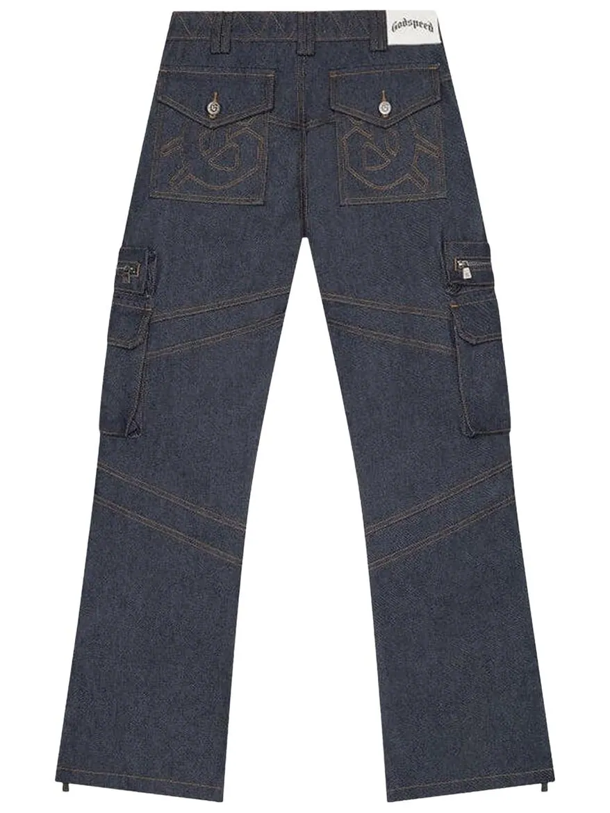 Джинсы Godspeed Rockstar Flare Cargo Denim — изображение 2 из 2, синий