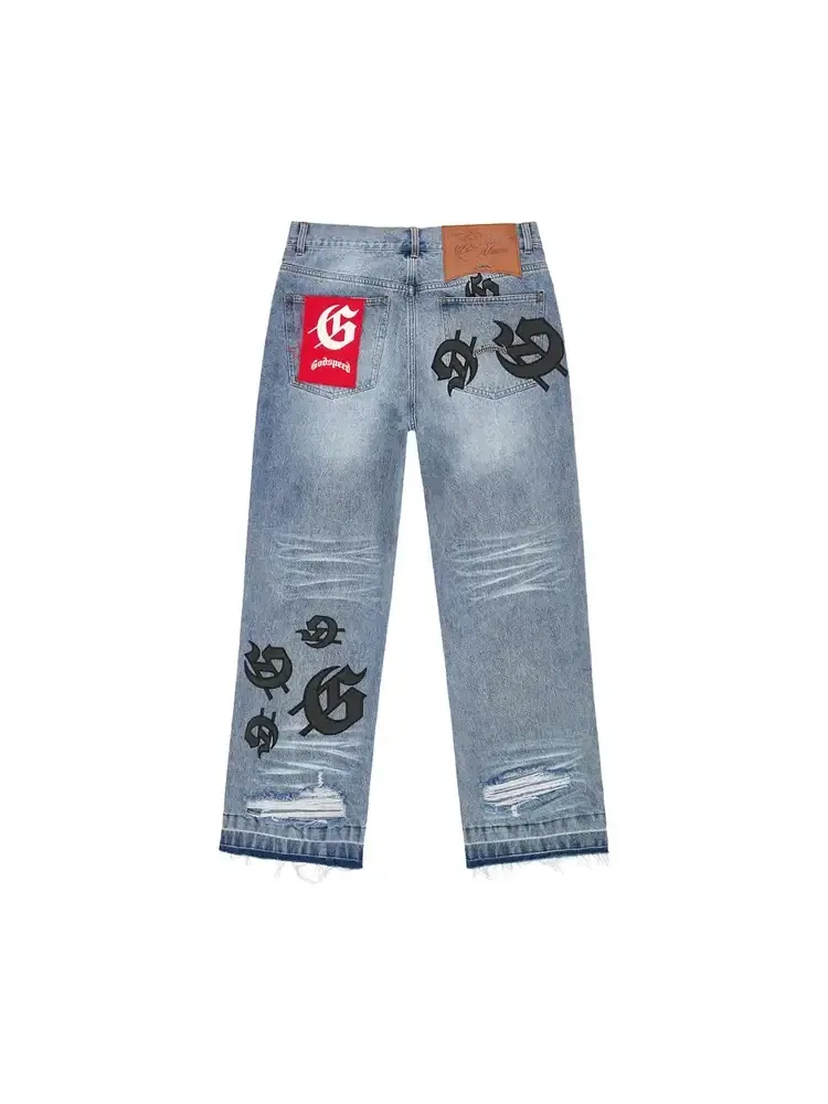 Джинсы подростковые Godspeed Scattered GS Logo Denim — изображение 2 из 2, синий
