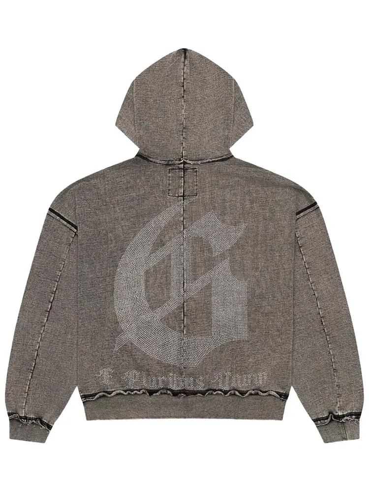 Худи Godspeed Studded OG Logo Zip Up Hoodie — изображение 2 из 2, серый