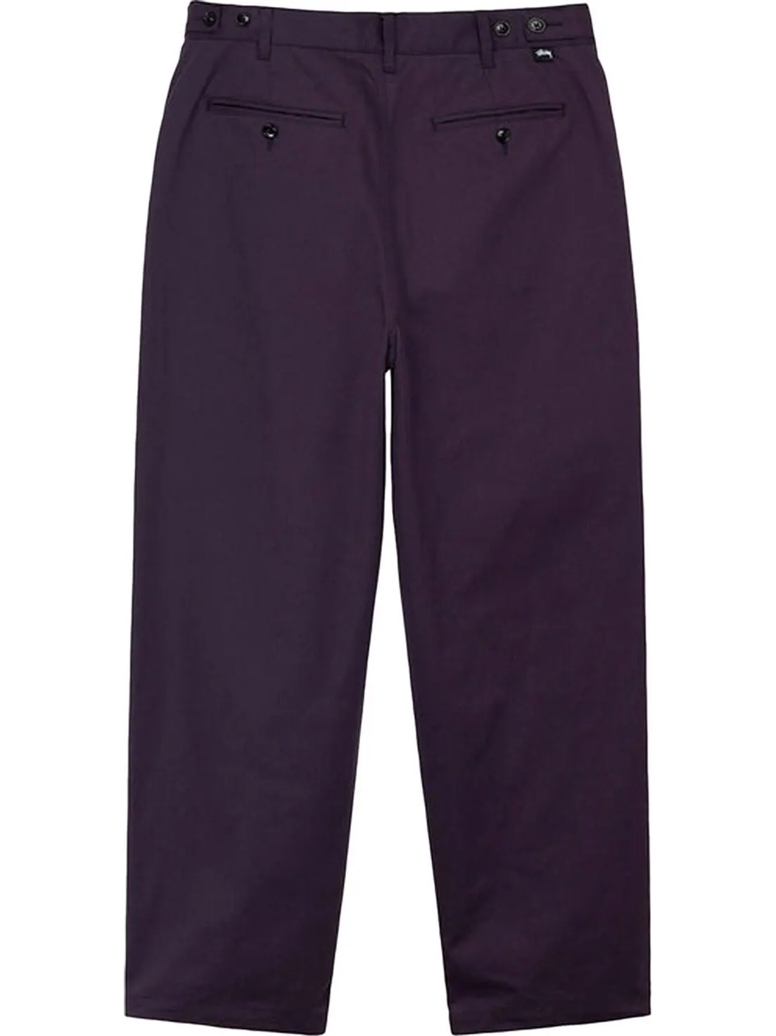 Брюки Stussy Twill Volume Pleated Trouser 'Grape' — изображение 2 из 2, фиолетовый
