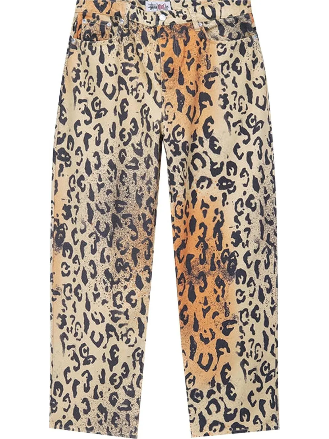 Джинсы Stussy Stencil Canvas Big Ol' Jeans 'Leopard' — изображение 1 из 2, коричневый