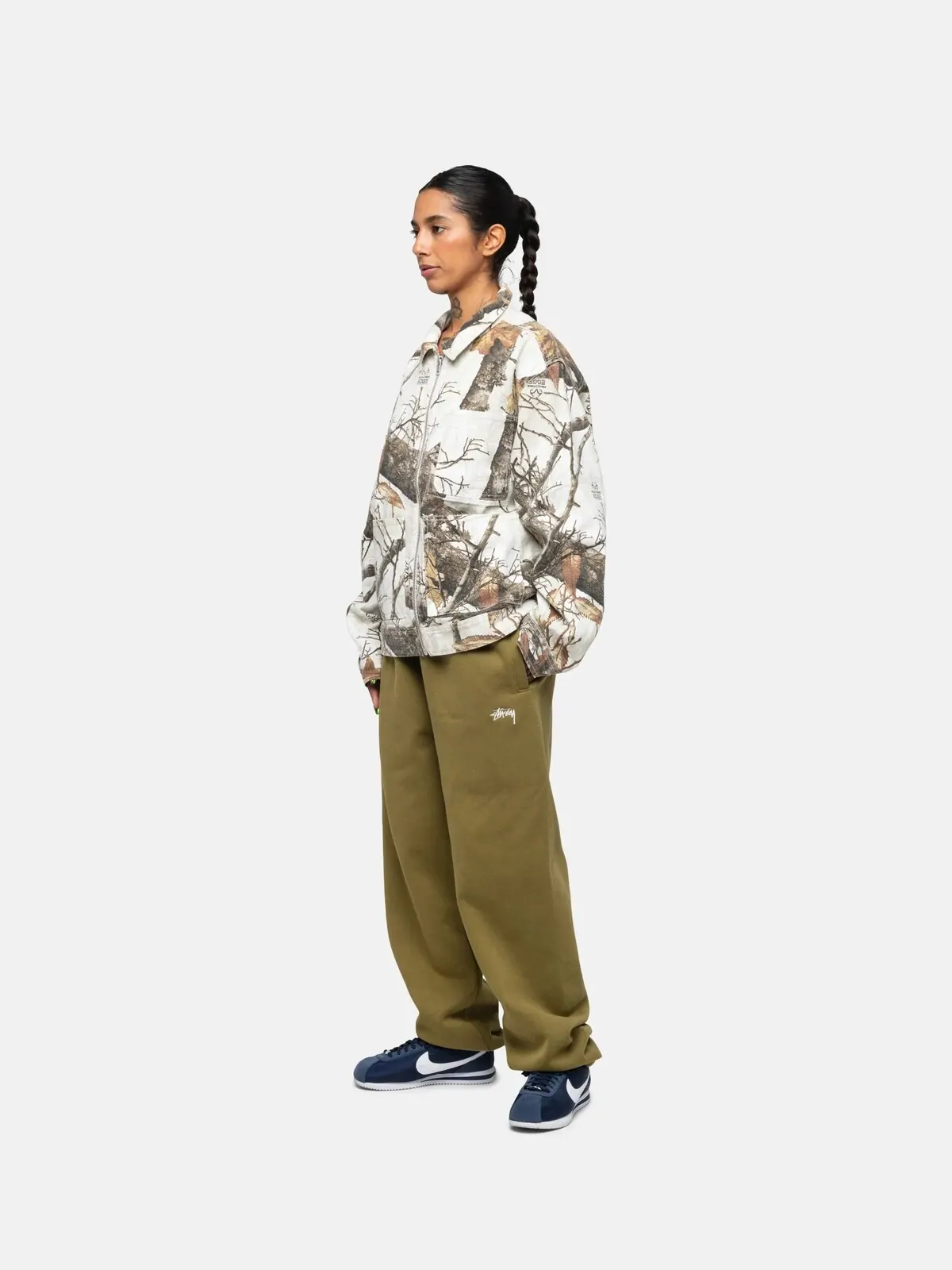 Брюки спортивные Stussy Stock Logo — изображение 10 из 11, оливковый