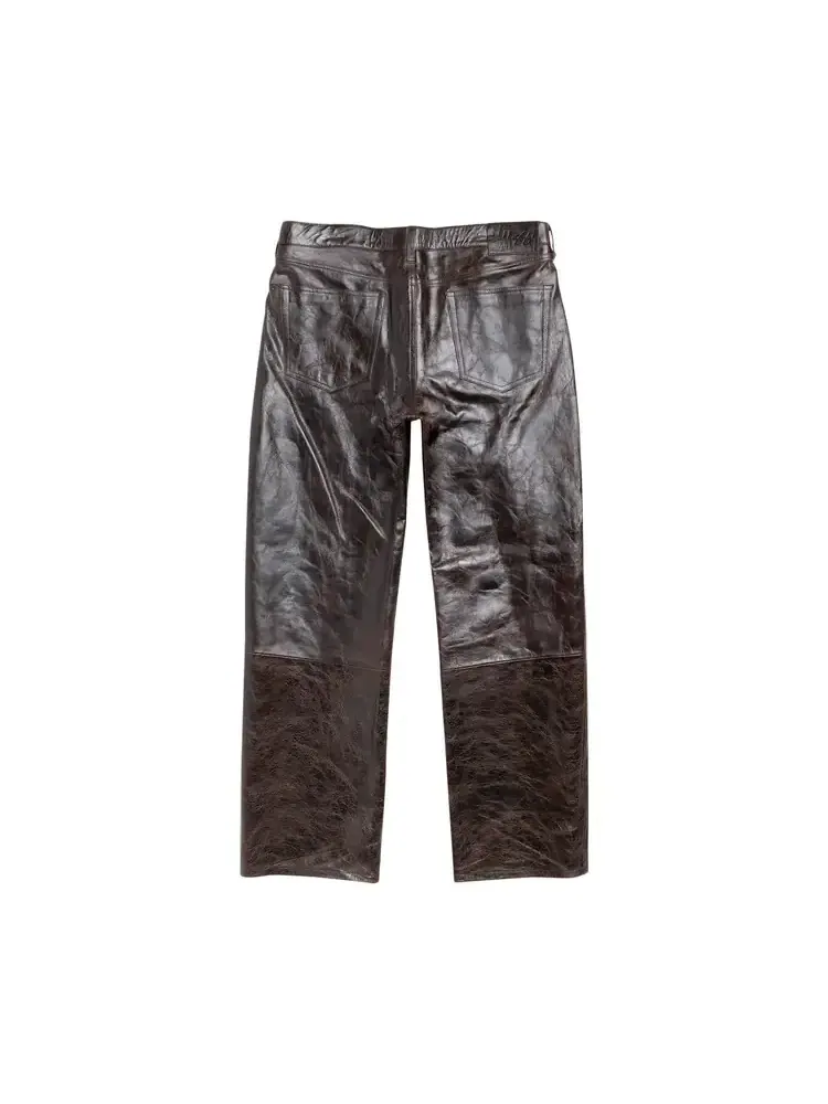 Брюки Stussy New Classic из кожи — изображение 2 из 2, коричневый