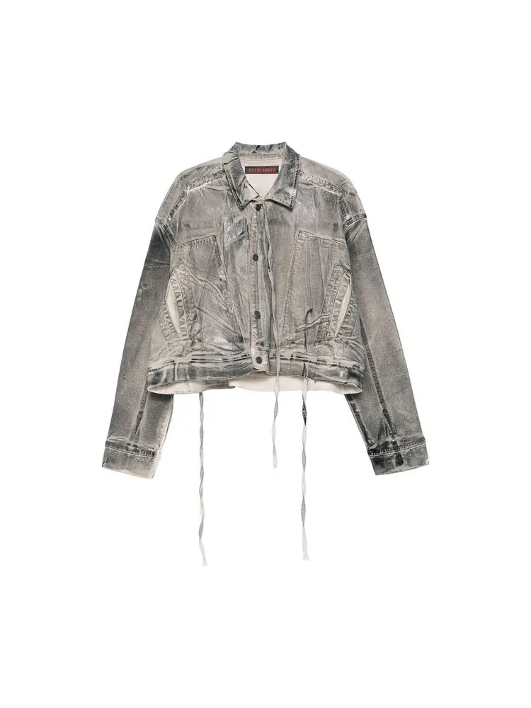 Куртка Ottolinger Double Closure Denim Jacket Cream/Black Paint — изображение 1 из 1, кремовый
