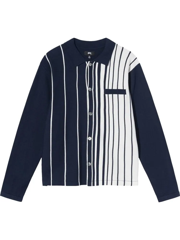 Рубашка Stussy Striped Knit Shirt 'Navy'