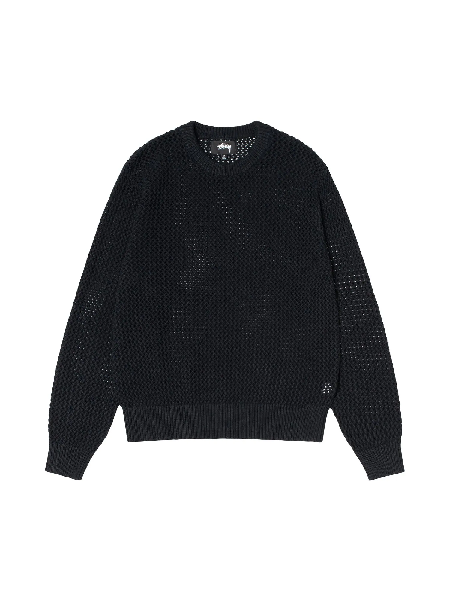 Свободный свитер Stussy, окрашенный в пигмент — изображение 1 из 2, черный