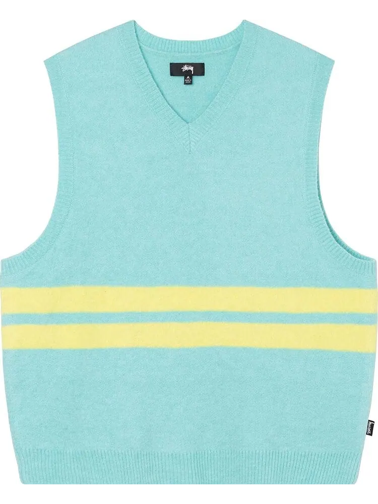 Жилет Stussy Brushed Mohair Vest 'Seafoam' — изображение 1 из 2, бирюзовый