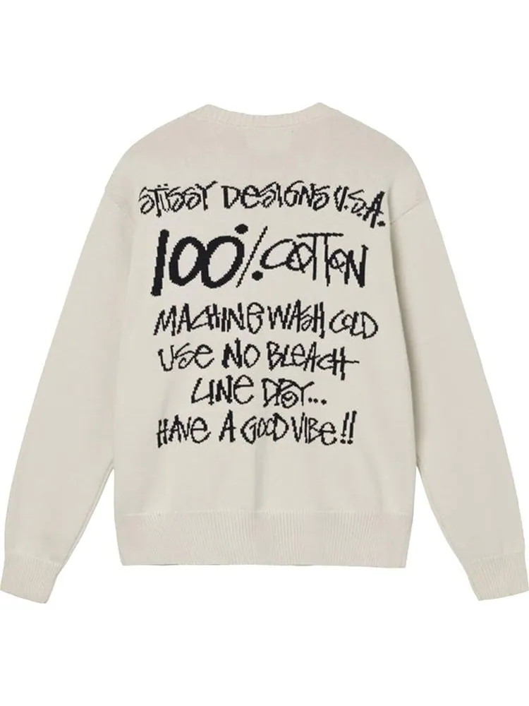 Свитер Stussy Care Label Sweater 'Natural' — изображение 2 из 3, бежевый