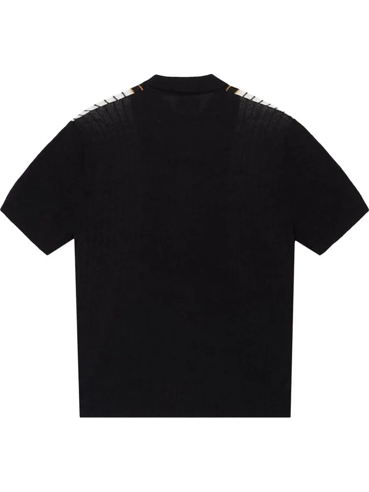 Свитер Stussy Textured Short-Sleeve Polo Sweater 'Black Stripe' — изображение 2 из 2, мульти