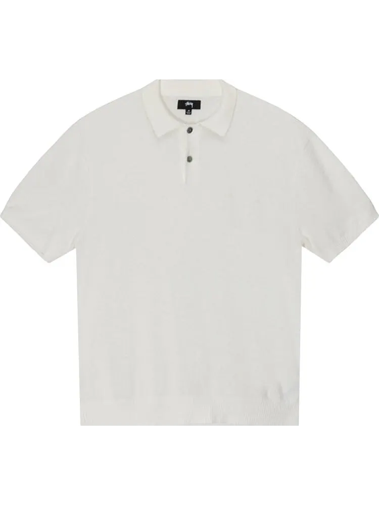 Свитер Stussy Textured Short-Sleeve Polo Sweater 'Bone' — изображение 1 из 2, бежевый