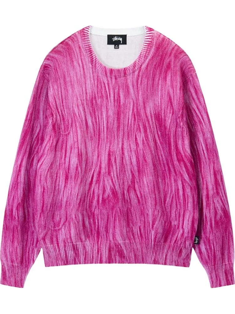 Свитер Stussy Printed Fur Sweater 'Pink' — изображение 1 из 2, розовый