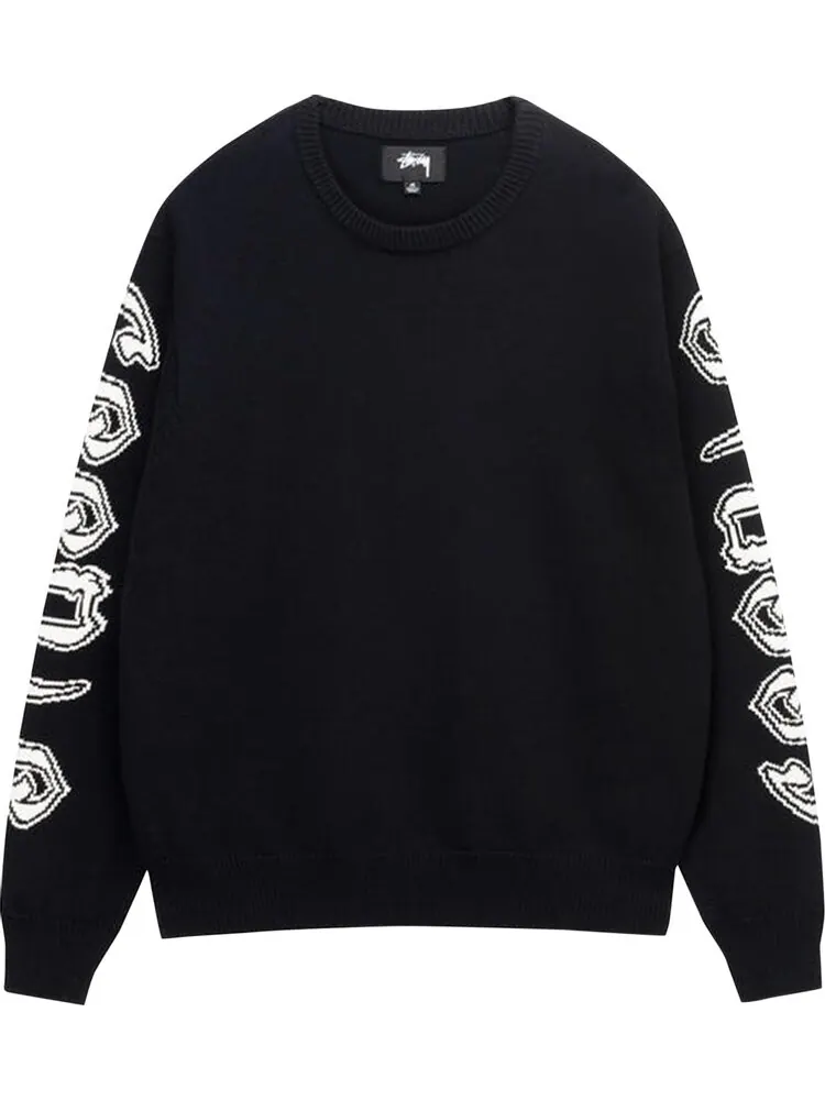 Свитер Stussy Sleeve Logo Sweater 'Black' — изображение 1 из 2, черный