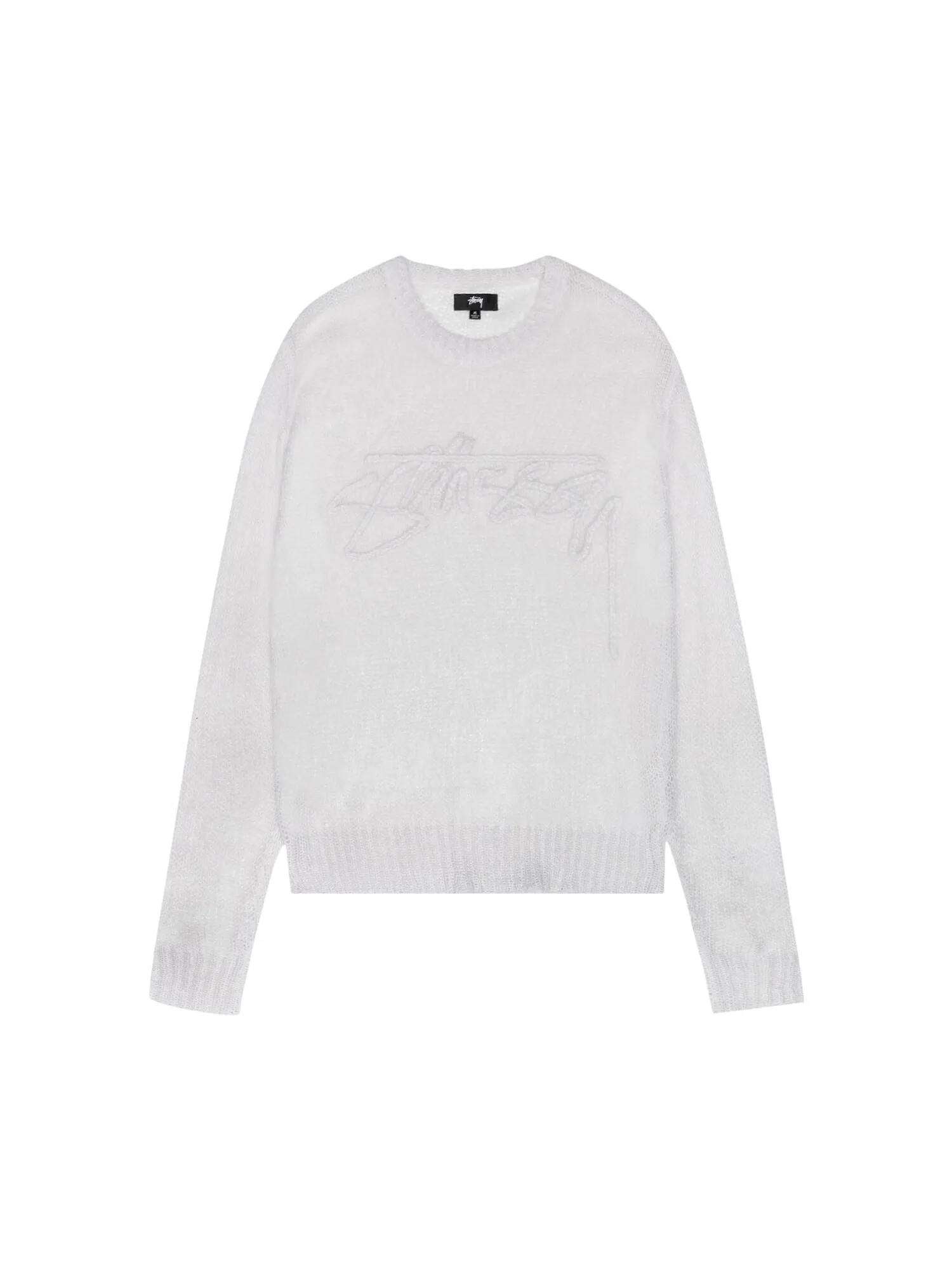 Свободный вязаный свитер с логотипом Stussy Bone — изображение 1 из 2, кость