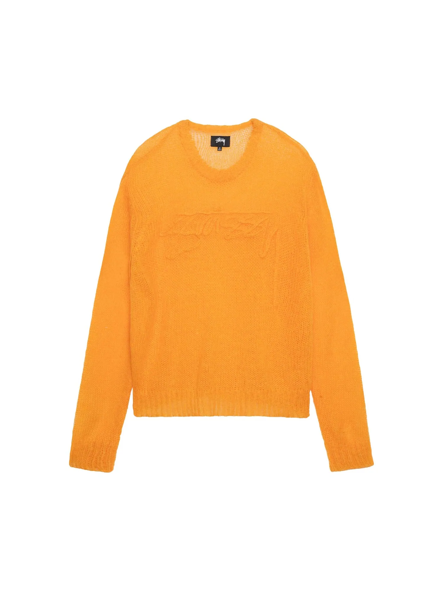 Свободный вязаный свитер с логотипом Stussy — изображение 1 из 2, оранжевый