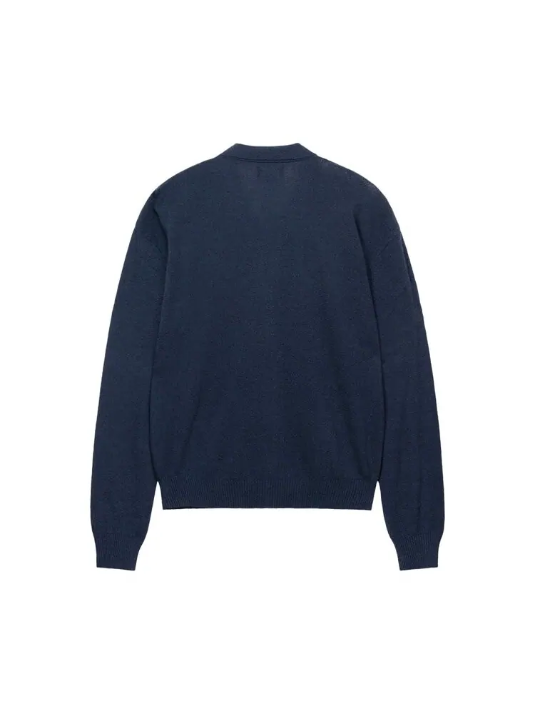Поло Stussy Light Weight Long-Sleeve Zip 'Navy' — изображение 2 из 2, синий