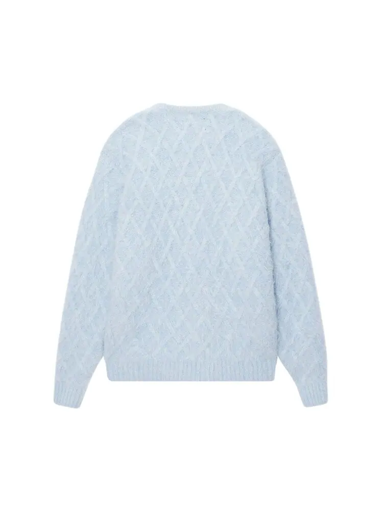 Свитер Stussy Fuzzy Lattice Crew 'Ice' — изображение 2 из 2, синий