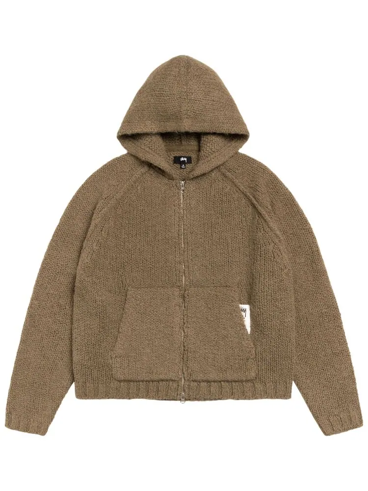 Толстовка Stussy Chunky Knit Zip Hoodie — изображение 1 из 2, синий