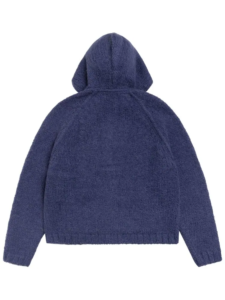 Толстовка Stussy Chunky Knit Zip Hoodie — изображение 2 из 2, синий
