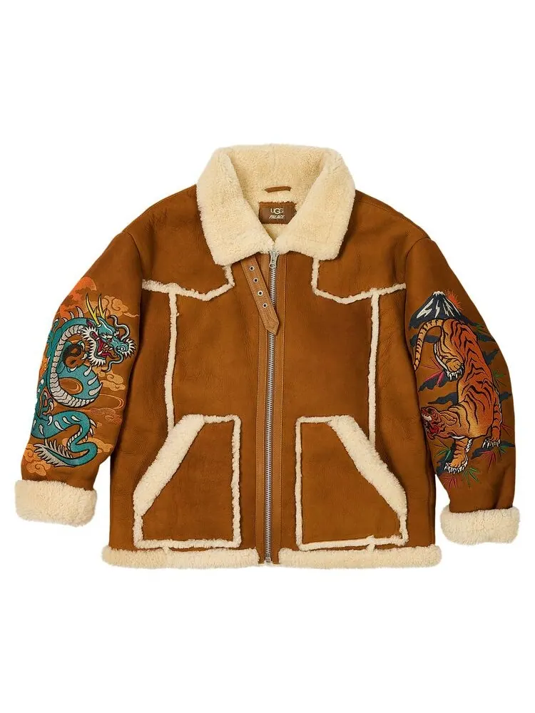 Куртка Palace x Ugg Shearling Jacket Chestnut