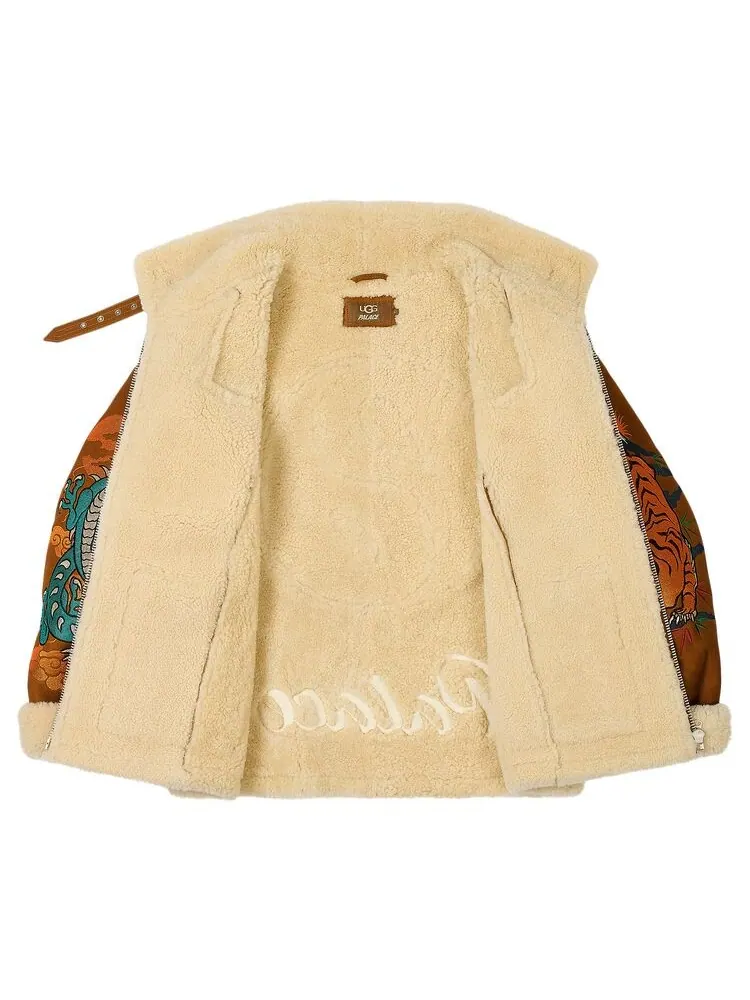 Куртка Palace x Ugg Shearling Jacket Chestnut — изображение 2 из 3, желто-коричневый