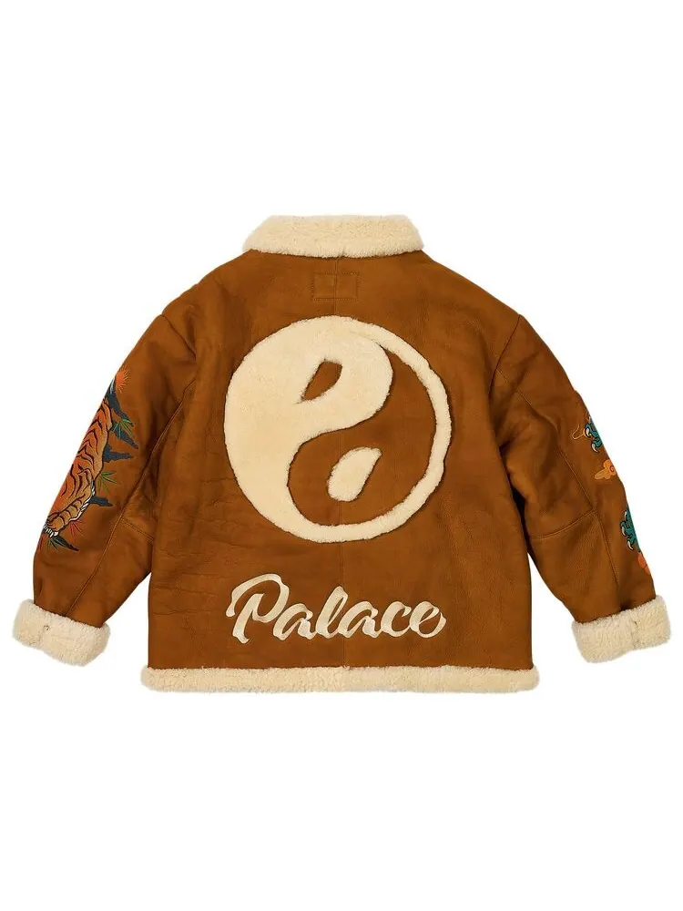 Куртка Palace x Ugg Shearling Jacket Chestnut — изображение 3 из 3, желто-коричневый