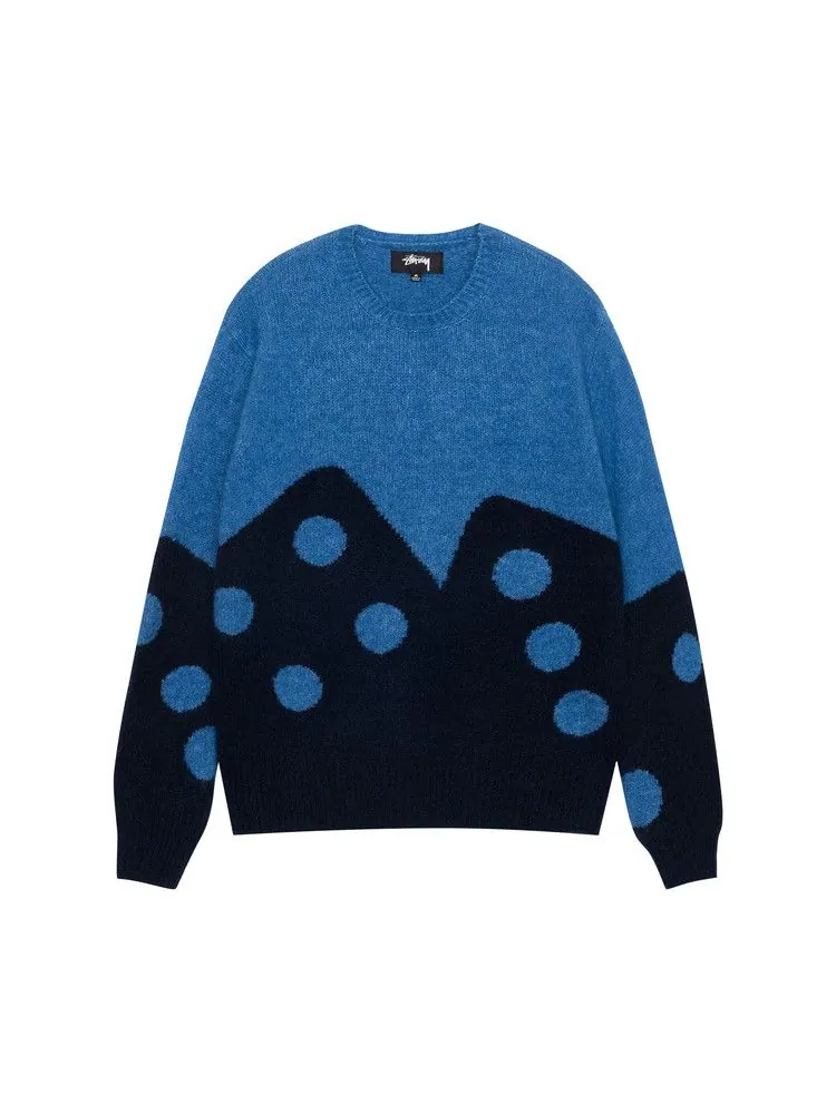 Свитер Stussy Dice Fuzzy Crew — изображение 1 из 2, синий
