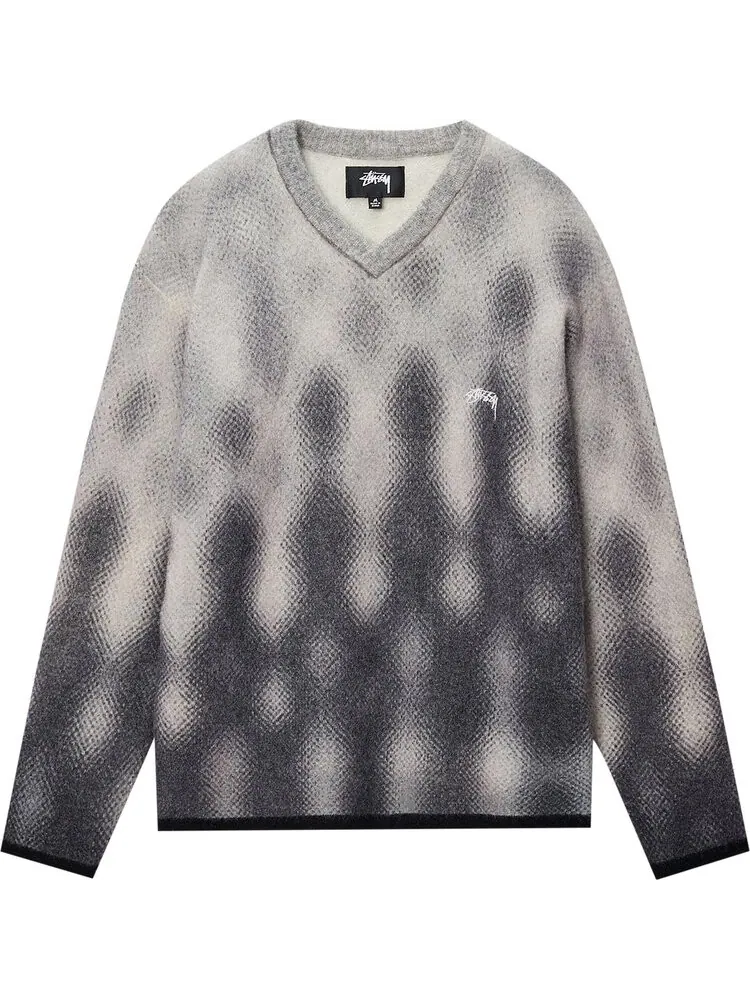 Свитер Stussy Gradient Dot Brushed 'Grey' — изображение 1 из 2, серый