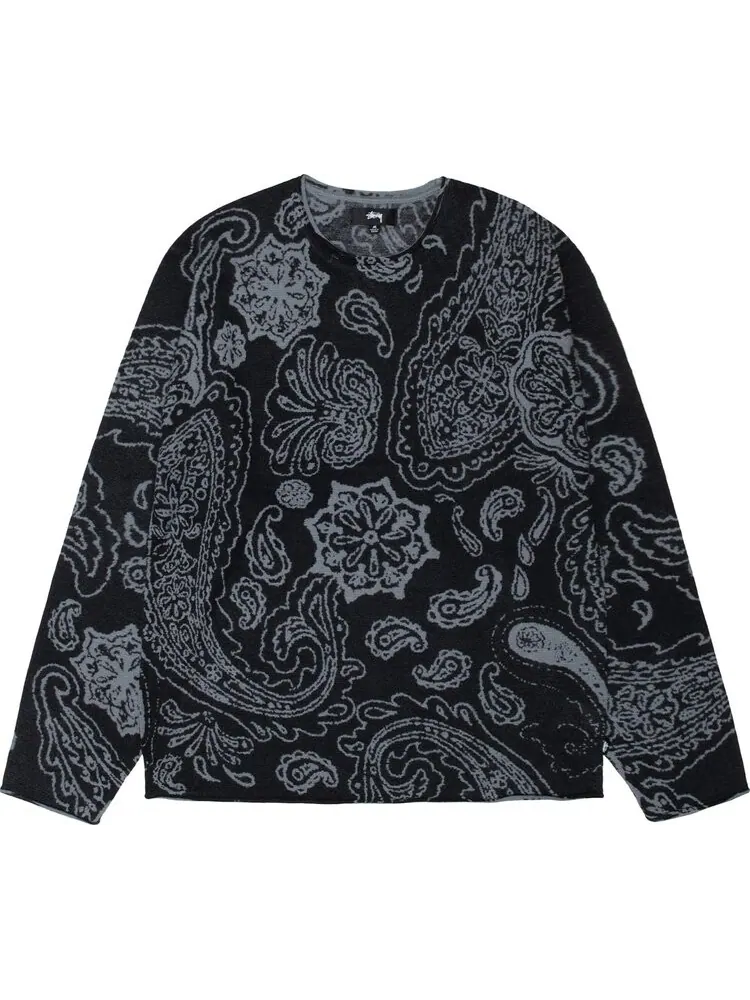 Свитер Stussy Paisley 'Black' — изображение 1 из 2, черный