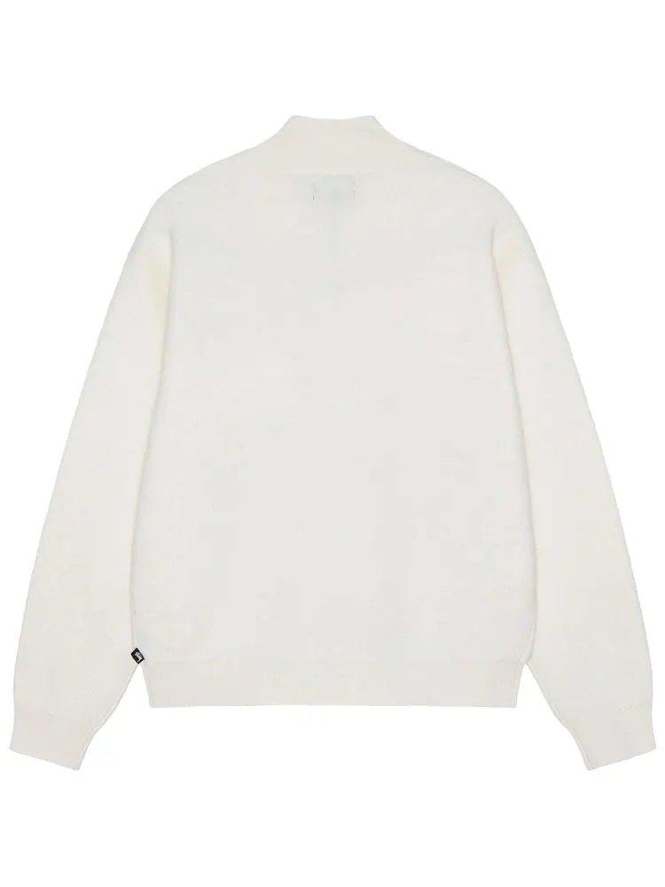 Свитер Stussy Half Zip Mock Neck Sweater 'Ivory' — изображение 2 из 2, белый