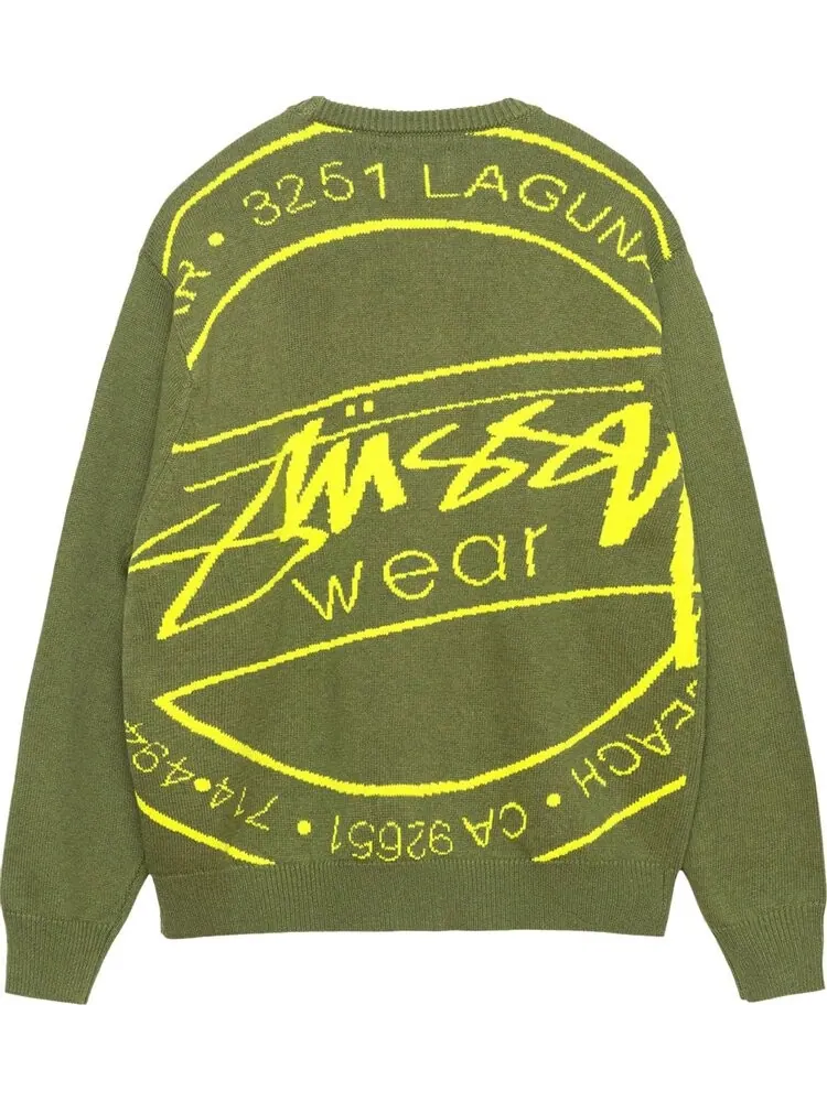 Свитер Stussy Laguna Icon 'Dark Green' — изображение 2 из 2, зеленый