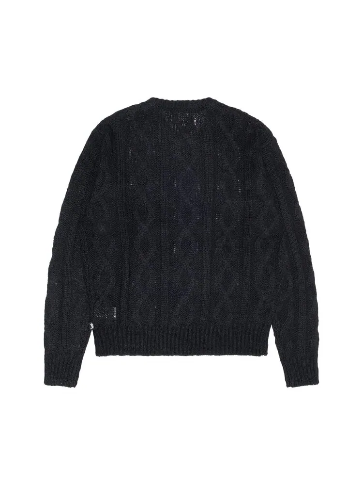 Свитер Stussy Cable Loose Knit Sweater — изображение 2 из 2, черный