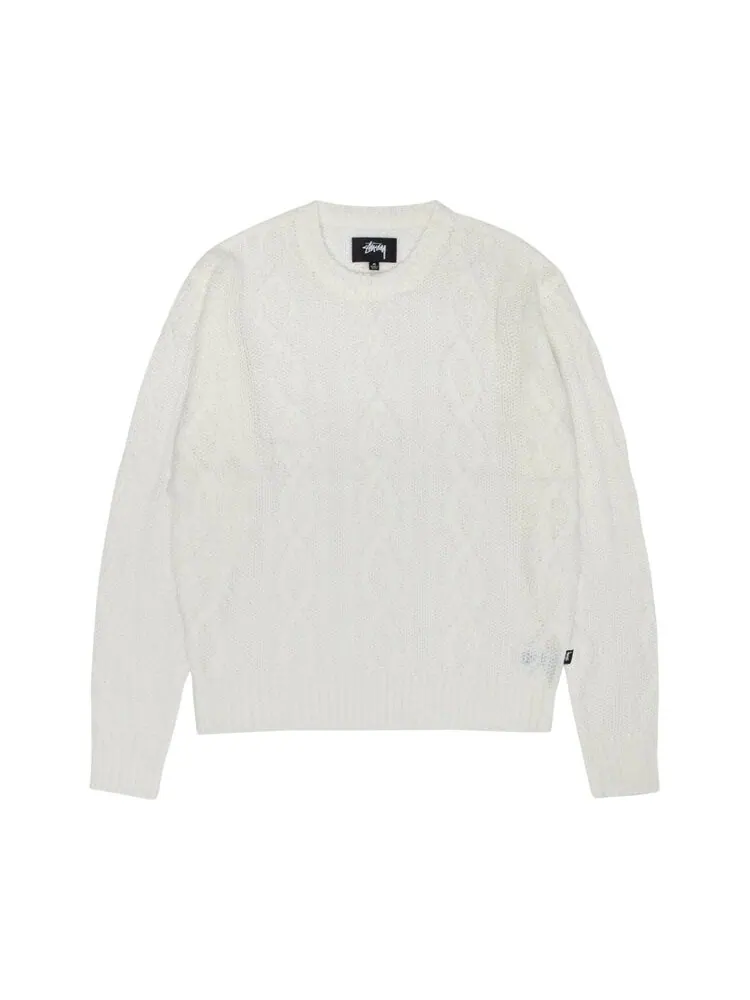 Свитер Stussy Cable Loose Knit Sweater — изображение 1 из 2, белый