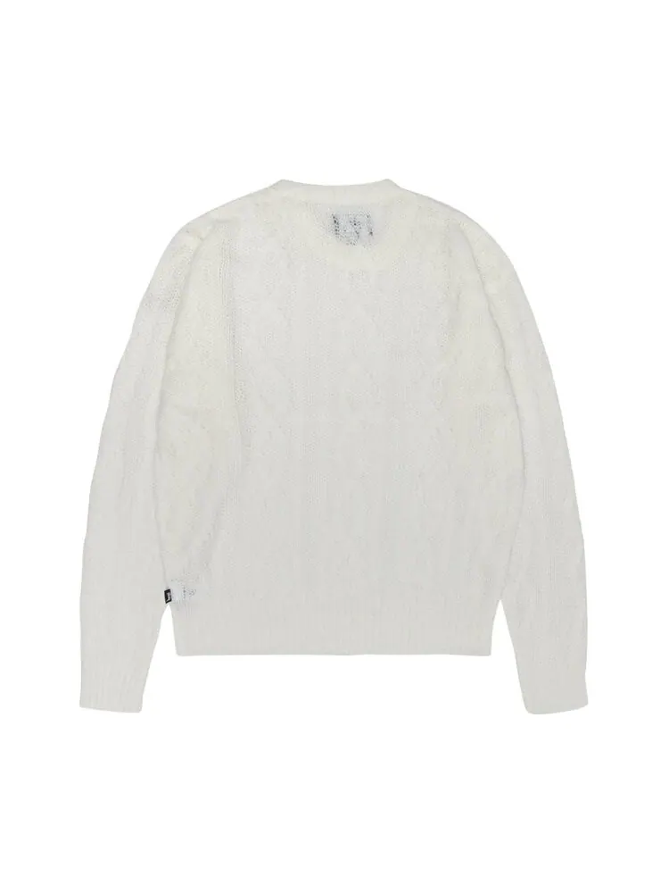 Свитер Stussy Cable Loose Knit Sweater — изображение 2 из 2, белый