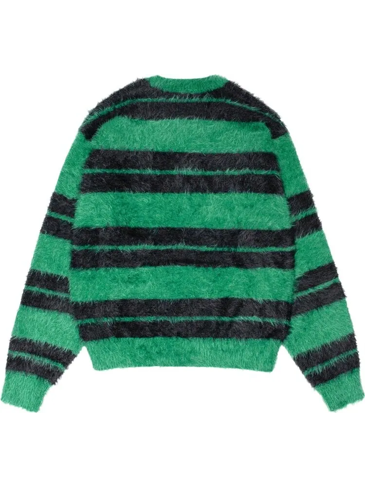 Свитер Stussy Hairy Stripe Crew 'Black/Green' — изображение 2 из 2, зеленый