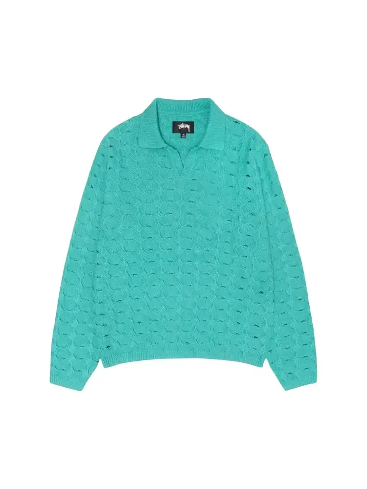 Свитер с открытым воротником Stussy — изображение 1 из 1, синий