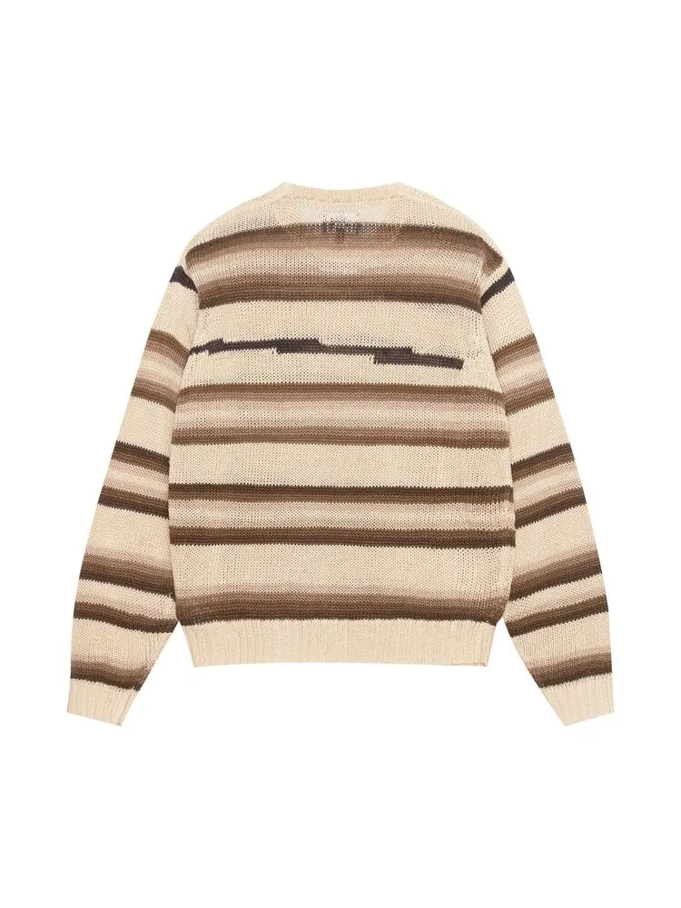 Свитер Stussy Tonal Stripe Linen Sweater — изображение 2 из 2, бежевый