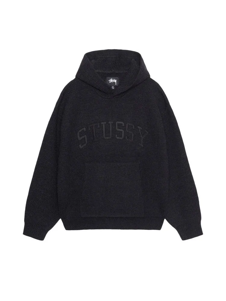 Худи Stussy Felt Patch Knit Hoodie — изображение 1 из 2, черный